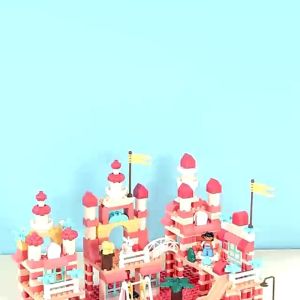 Building Block Bricks Castle Princess House Big Particles Compatible With Duplo Block Toys for Kids 185pcs