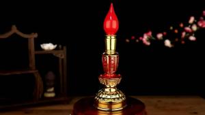 双亮 LED电蜡烛 财神灯 旺来灯 充电/电池两用 长明灯【一对价格】 LED Electric Candle Light Rechargeable/Battery 2-in-1 Fortune God Lamp (Pair)