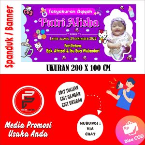 spanduk banner syukuran aqiqah bayi akikah bayi murah Ukuran 2 x 1 m