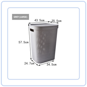 【Pure Care】 Laundry Basket with Lid Large Capacity Plastic Storage Laundry Hamper Clothes