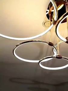 IGDL Baru moden pekeliling siling Chandelier mewah emas hitam aluum aloi lampu siling LED berubah ruang tamu Dinning bilik hiasan bilik tidur lampu gantung lekapan lampu Novelty