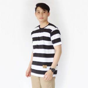Liso wear Kaos stripe pria salur engineering | kaos polos belang garis garis lengan pendek