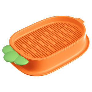 Cat Grass Planter Carrot Shape Layered Design Hollow Grid Large-capacity Chassis Double-layer Soil-free Hydroponics Multifunction Practical Cat Plant Planting Box Home Use