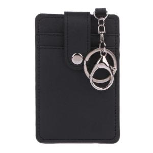 Portable ID Holder Bus Cards Cover for Case Office Work Keychain Keyring To