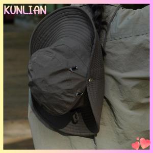 [KUNLIAN] High Quality Sun Protection Bucket Hats Wide Brimmed Hats With Adjustable Drawstring Bucket Hats