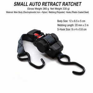 Automatic Retractable Ratchet Straps Heavy Duty Cargo Tie Down Belt Lashing Belt for Truck Trailer ATV Motorcycle Transport2026