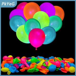 PkYeG 10pcs Neon Glow bóng bay tái sử dụng phát sáng trong bóng tối bóng 10 inch hạnh phúc tiệc sinh nhật đám cưới DIY huỳnh quang bóng vòm