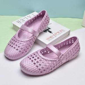 Free Shipping Summer WomenS Flat Waterproof Plastic Sandals White Nurse Work Shoes With A Hollowed-Out Design Soft Sole And Comfortable For Women