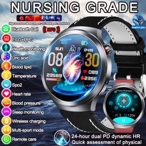 2025New Body Health Analysis Reduce three highs Smart Watch Men ECG+PPG Blood pressure lipids Uric acid BT Call Smartwatch clock