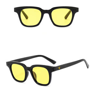 SUNYMALL ป้องกันรังสี แว่นกันแดด สำหรับผู้ชายและผู้หญิง ตัวกรองแสงยูวี เฉดสี แว่นตา วินเทจ กรอบสี่เหลี่ยม แว่นตากันลมสำหรับคู่รัก