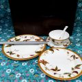 Bộ 5 món Noritake gốm sứ đĩa và chén - Noritake SLAY bone china Plates + bowl Dinner Set ( Set of 5 Pcs). 