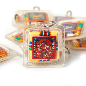 [Sirola] พวงกุญแจพระพุทธรูปทิเบตสีเขียวธาราจี้ขนาดเล็กกระเป๋า fengshui พวงกุญแจตกแต่งแบบชาวพุทธ