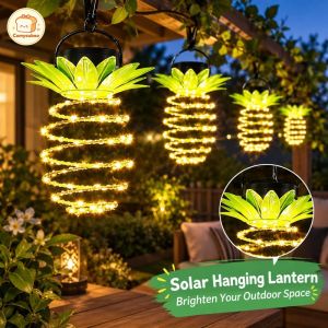 Pineapple Solar Hanging Lantern Outdoor Waterproof Light For Ramadan Garden Yard Porch Wedding Party Home Decor