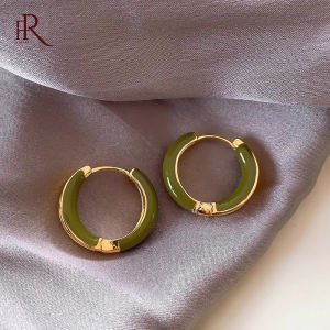 Frascati French Romantic Retro Colorful Flowing Enamel Round Hoop Earrings For Womens Fashion Simple Jewelry Party Exquisite Accessories