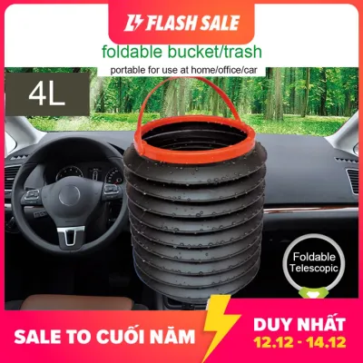 Thùng Rác Gấp Ô Tô EKLEVA 4L Thùng Nhựa Đựng Rác Cắm Trại Ngoài Trời Hộp Đựng Đồ Câu Cá Nước Xếp Gọn Được