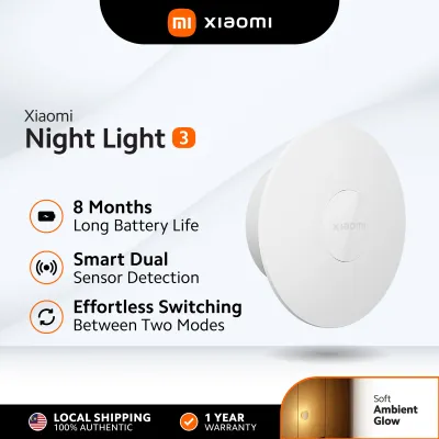 Xiaomi Night Light 3 | Rechargeable Lithium Battery | Soft Ambient Glow | Smart Dual Sensor Detection | Type-C Charging