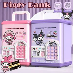 00DANZI00 รหัสผ่านลายนิ้วมือ กล่องเก็บเงิน พร้อมเพลงประกอบ ของขวัญของเล่นเอทีเอ็ม กระปุกออมสินและเงินสด  กระปุกออมสินลูกหมู ของขวัญสำหรับเด็ก