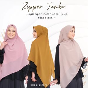 khimar instan zipper jumbo syari ceruty babydoll sleting