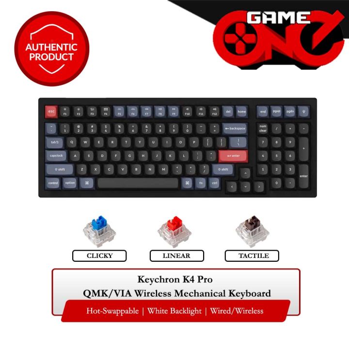 96 Layout Keychron K4 Pro QMK/VIA 96% Layout Fully Assembled Hot-Swappable White ...