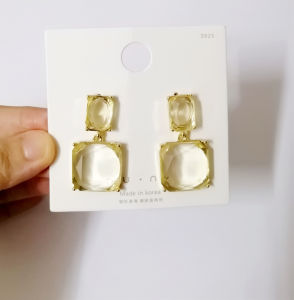 Square Drop Hook Earrings