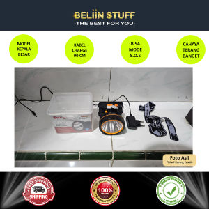 【COD】Headlamp outdoor Senter kepala 15 Watt super terang cas listrik pemakaian hingga 16 jam !!