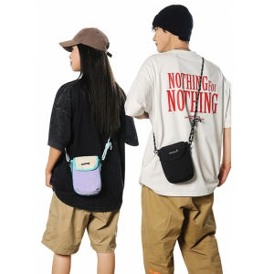 CHCA กระเป๋าสตางค์ผู้ชาย กระเป๋าสะพายข้างไนลอน ผู้ถือบัตร ป้องกันน้ำ กระเป๋าโทรศัพท์สำหรับกีฬา แฟชั่นที่เข้ากันอย่างลงตัว แบบเกาหลี จี้กระเป๋าเหรียญ สำหรับทุกเพศ