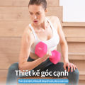 Tạ tay Mờ  cao su 2kg, 4kg, [Giá 1 CHIẾC] lõi gang đặc bọc cao su chống trơn trượt đổ mồ hôi mờ , tránh xước vỡ sàn tập yoga gym thể dục tại nhà，Gang bên trong  . 
