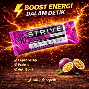 STRIVE Energy Gel Markisa sachet 24g Energi Olahraga Lari Sepeda Triathlon Hiking