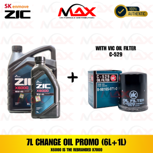 SK-ZIC 7 Liters X6000 15W-40 DSL Fully Synthetic with C-529 Vic Oil Filter Change Oil Bundle