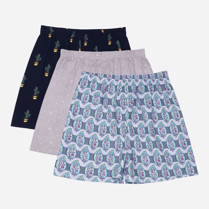 SM Basics Men's 3-Piece Size Extra Large Printed Boxer Shorts Set
