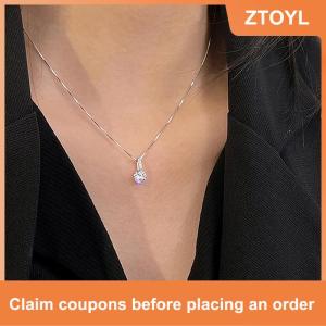 【ZTOYL】 Bóng nước thả hình Vòng cổ cho phụ nữ Zircon nước thả Mặt dây chuyền xương đòn Chuỗi vòng cổ Ngày Valentine Quà tặng đám cưới bên đồ trang sức