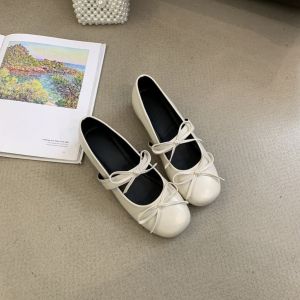 Mary Jane Shoes for Women Flat Bottom Ballet Shoes Commute Soft Sole Flat Shoes with Bow Doll Shoes