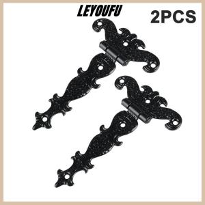 LEYOUFU 2Pcs 113x69mm Antique Bronze Black Hinge for Windows Cabinet Cupboard Wardrobe Replacement Parts