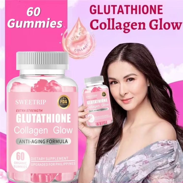 SWEETRIP Glutathione Collagen Gummy Whitening Anti-Aging Skin Glow ...