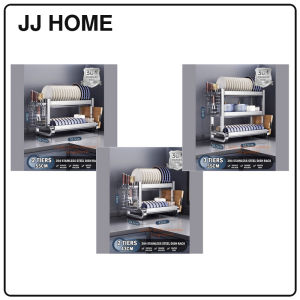 【JJ HOME】SUS304 Stainless Steel Dish Draining Rack Anti-rust Kitchen Sink Shelf Storage Rack Kitchen Organiser