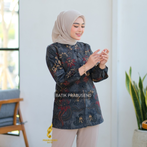 TUNIK TANJUNG – Prabuseno Tunik Atasan Baju Batik Wanita Lengan Panjang Prabuseno Modern Premium Jumbo Big Size Full Furing Pakaian Formal