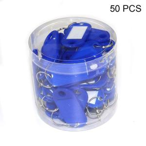 50pcs Portable for Key ID Tag Luggage Numbered Name Baggage for Key Chains Label with Split Ring Keyring