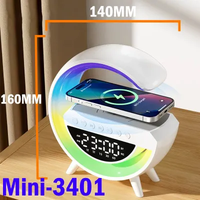 4 in1Wireless Speaker LED Atmosphere Light RGB Bluetooth Speaker Table Lamp Charger for Mobile Phone With AP Alarm Clock FM Radio Music TF 20w Atmosphere For Smart Home Decor Night Light