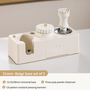 BINCOO Coffee Tamper Set Distributor Portafilter Storage Set with Tamper BaseDispenser Hammer Coffee Equipment Storage Tool Set 51MM/58MM