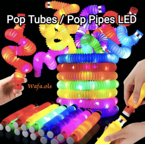 Mainan Pop Tube LED Pop Tubes LED Fidget Pop Tubes Sensory Toys Mainan Selang Anak
