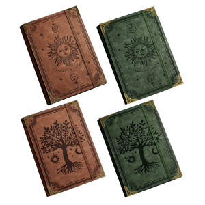 วารสารหนังวินเทจเติมได้สมุดบันทึกปกแข็ง240เพจเรียงรายไปด้วยเครื่องผูกแหวน6ชิ้นสำหรับการเขียนบันทึก