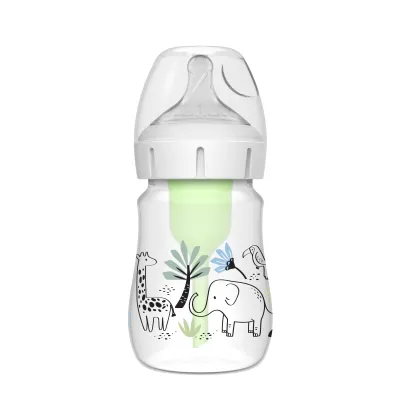Dr. Browns Anti-Colic Newborn Options+ PP Wide Neck 5oz/150ml Bottle Jungle Elephant/Woodland Bunny 1 Bottle Level 1 Teat