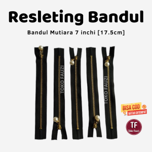 Resleting Bandul Mutiara Gigi Besi Panjang 7 inchi 17.5 cm