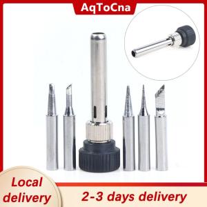 [COD] AqToCna Ship within 24 hours For ESD 852D 936 937D 898D 907 HAKKO Iron Tip Cannula Casing And 5 X Solder Iron Tips Soldering Station Iron Handle Adapter