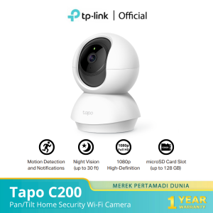 TP-Link Tapo C200 (1/2 PCS) 360° 1080P FHD CCTV Pan/Tilt Home Security WiFi Camera Night Vision IP Kamera Two-Way Audio Voice Control CCTV Kamera TP LINK TPLINK