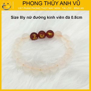Vòng tam hợp tỵ dậu sửu chất liệu mã não trắng tự nhiên - size 8 10ly cho người mệnh thủy mệnh kim - có khai quang điểm nhãn may mắn tài lộc - PHONG THỦY ANH VŨ