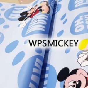 Wallpaper dinding 45 cm x 1 m Mickey Mouse {biru}