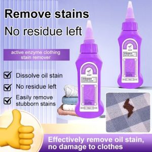 Wash-free active enzyme clothing stain remover