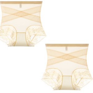 Cicada Wing 7A Antibacterial Underwear Cotton Crotch High Waist Tummy Tuck Pants Soft Skin-Friendly Girdle Panties