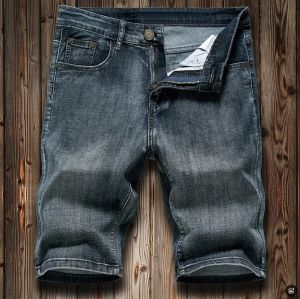 2026 Summer Shorts Jeans Men Denim Pants Stretch Dark Blue Fashion Design Mens Jeans Slim Straight Male Short Jeans Hombre2026